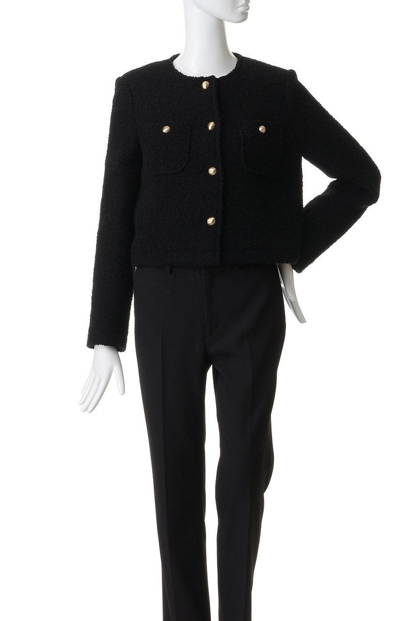 【ジェイドット/j.】のリングツイードノーカラージャケット 人気、トレンドファッション・服の通販 founy(ファニー) 　ファッション　Fashion　レディースファッション　Fashion for Women　アウター　Coat / Outerwear Collection　レディースジャケット・軽アウター　Jackets　ノーカラージャケット / シンプル上品コーデ　Collarless Jackets　オケージョン　Occasion Wear　ショート　Short, Short Length　ジャケット　Jacket, Outerwear　センター　Center, Center Line　ツイード　Twill, Twill Weave　リュクス　Luxury, Elegant, High-End, Chic　レース　Lace, Lace Fabric　other-6|ID: prp329100004793154 ipo3291000000036173336