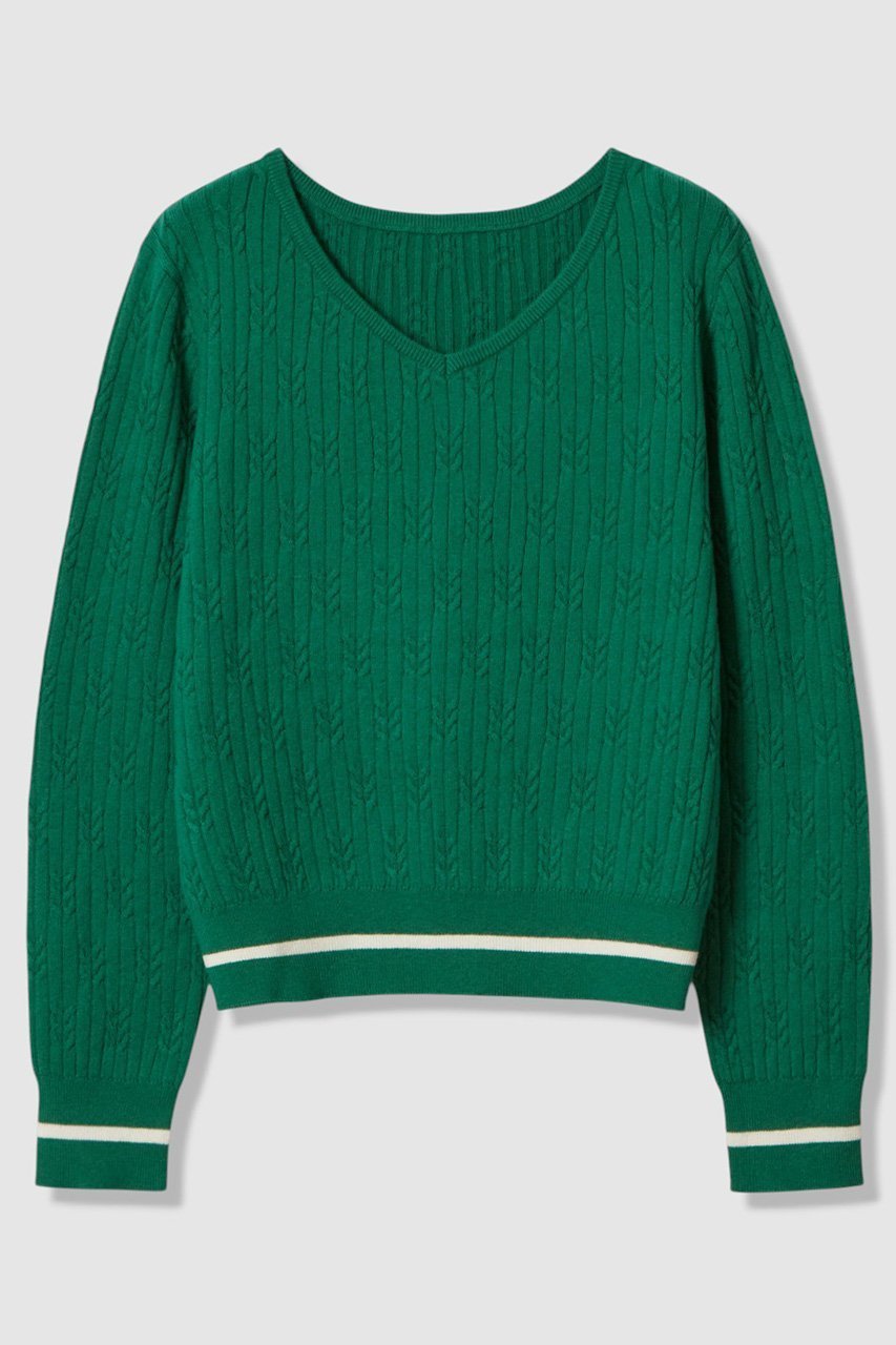 【アルアバイル/allureville】のWミニケーブルプルオーバー インテリア・キッズ・メンズ・レディースファッション・服の通販 founy(ファニー) ファッション Fashion レディースファッション Fashion for Women トップス・カットソー Cut & Sew Tops ニット Knit Tops & Sweaters カジュアルプルオーバー・ニットトップス Pullovers & Knit Tops / Casual Pullovers 2026年 2026 インナー Innerwear コンパクト Compact, Small Size エレガント 上品 Elegant 夏 Summer 春 Spring S/S・春夏 SS, Spring/Summer, Warm Season グリーン|ID: prp329100004793184 ipo3291000000034778483