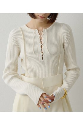 【ウィムガゼット/Whim Gazette】 RAW SILKレースアッププルオーバー人気、トレンドファッション・服の通販 founy(ファニー) ファッション Fashion レディースファッション Fashion for Women トップス・カットソー Cut & Sew Tops ニット Knit Tops & Sweaters カジュアルプルオーバー・ニットトップス Pullovers & Knit Tops / Casual Pullovers 2026年 2026 インナー Innerwear ジャケット Jacket, Outerwear センター Center, Center Line ネップ Nepp, Slub Yarn フロント Front, Front Design レース Lace, Lace Fabric 夏 Summer 春 Spring S/S・春夏 SS, Spring/Summer, Warm Season |ID:prp329100004793186