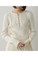 【ウィムガゼット/Whim Gazette】のRAW SILKレースアッププルオーバー 人気、トレンドファッション・服の通販 founy(ファニー) ファッション Fashion レディースファッション Fashion for Women トップス・カットソー Cut & Sew Tops ニット Knit Tops & Sweaters カジュアルプルオーバー・ニットトップス Pullovers & Knit Tops / Casual Pullovers 2026年 2026 インナー Innerwear ジャケット Jacket, Outerwear センター Center, Center Line ネップ Nepp, Slub Yarn フロント Front, Front Design レース Lace, Lace Fabric 夏 Summer 春 Spring S/S・春夏 SS, Spring/Summer, Warm Season |ID:prp329100004793186