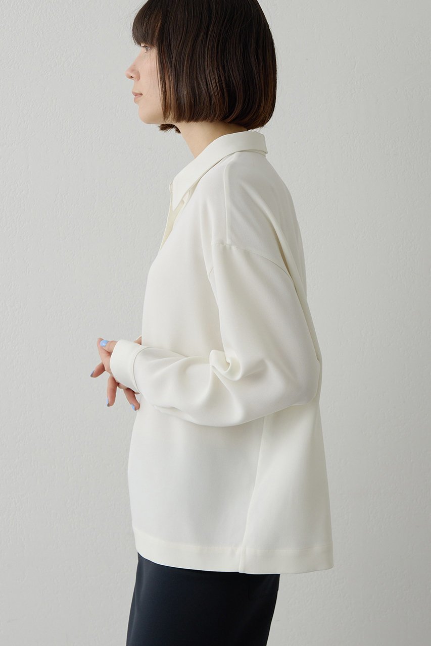 【ウィムガゼット/Whim Gazette】のダブルクロススキッパープルオーバー 人気、トレンドファッション・服の通販 founy(ファニー) 　ファッション　Fashion　レディースファッション　Fashion for Women　トップス・カットソー　Cut & Sew Tops　シャツ・ブラウス・オフィスカジュアル　Elegant Blouses & Button-Ups　カジュアルプルオーバー・ニットトップス　Pullovers & Knit Tops / Casual Pullovers　2026年　2026　エアリー　Airy Texture　スキッパー　Skipper, Open Collar　スリーブ　Sleeve, Long Sleeve / Short Sleeve　ダブル　Double, Double-Breasted　バランス　Balance, Style Balance　ベーシック　Basic, Essential　リラックス　Relax, Relaxed Fit　ロング　Long, Long-Length　エレガント 上品　Elegant　夏　Summer　春　Spring　S/S・春夏　SS, Spring/Summer, Warm Season　other-2|ID: prp329100004793188 ipo3291000000036218751