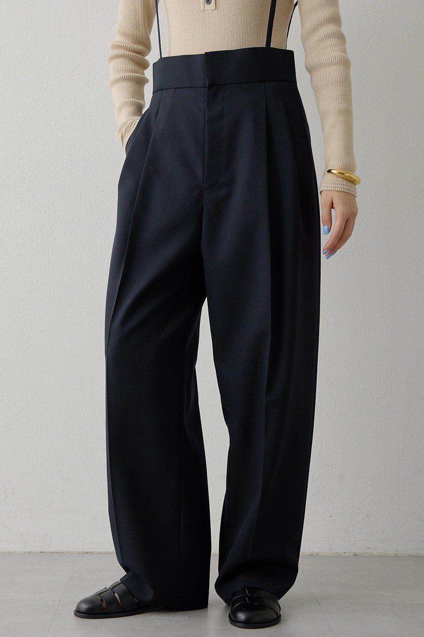 【ウィムガゼット/Whim Gazette】のハイウエストタックパンツ インテリア・キッズ・メンズ・レディースファッション・服の通販 founy(ファニー) 　ファッション　Fashion　レディースファッション　Fashion for Women　パンツ　Pants & Trousers　2026年　2026　おすすめ　Recommended / Our Picks　オックス　Oxford Fabric　サスペンダー　Suspenders, Braces　セットアップ　Set-Up, Coordinated Outfit　センター　Center, Center Line　トレンド　Trend, Trending Now　夏　Summer　春　Spring　S/S・春夏　SS, Spring/Summer, Warm Season　ブラック|ID: prp329100004793189 ipo3291000000034778530