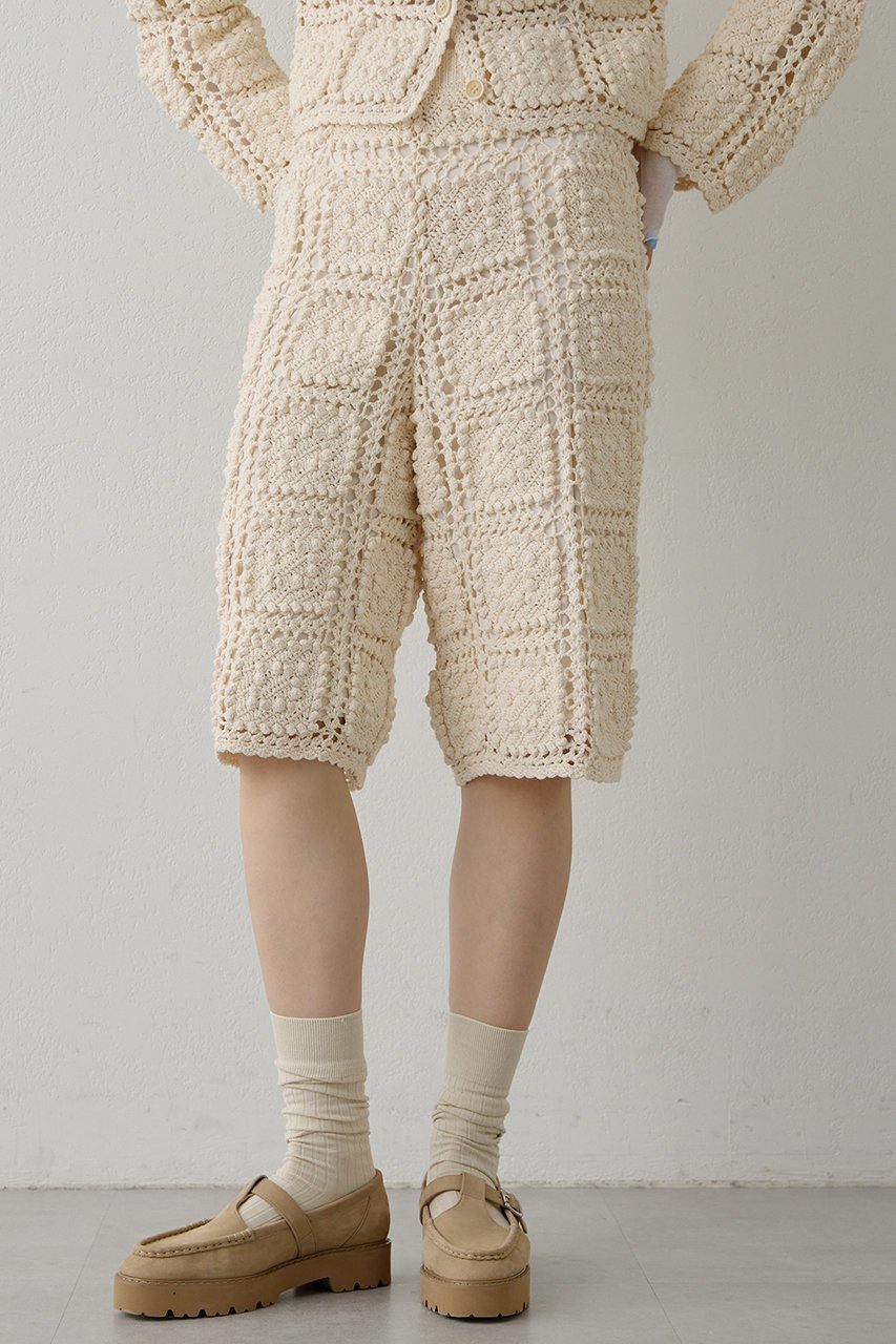 【ウィムガゼット/Whim Gazette】のハンドクロシェハーフパンツ インテリア・キッズ・メンズ・レディースファッション・服の通販 founy(ファニー) 　ファッション　Fashion　レディースファッション　Fashion for Women　パンツ　Pants & Trousers　ショートパンツ・ハーフパンツ　High-Waisted & Relaxed Shorts　おすすめ　Recommended / Our Picks　ショート　Short, Short Length　セットアップ　Set-Up, Coordinated Outfit　ハーフ　Half, Half-Length　リラックス　Relax, Relaxed Fit　エレガント 上品　Elegant　夏　Summer　エクリュ|ID: prp329100004793190 ipo3291000000036834706