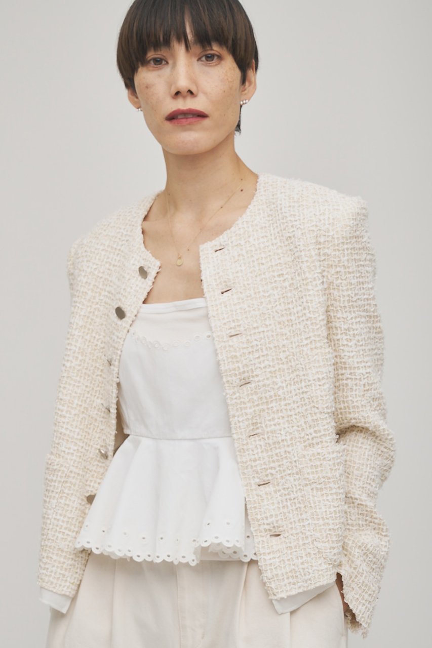 【ウィムガゼット/Whim Gazette】の【GEMINI】ツィードジャケット インテリア・キッズ・メンズ・レディースファッション・服の通販 founy(ファニー) 　ファッション　Fashion　レディースファッション　Fashion for Women　アウター　Coat / Outerwear Collection　レディースジャケット・軽アウター　Jackets　2026年　2026　カーディガン　Cardigan, Knitwear　ジャケット　Jacket, Outerwear　ストレッチ　Stretch, Stretchy Fabric　ツイード／ツィード　Choker, Choker Necklace　ツイード　Twill, Twill Weave　ロング　Long, Long-Length　エレガント 上品　Elegant　夏　Summer　春　Spring　S/S・春夏　SS, Spring/Summer, Warm Season　エクリュ|ID: prp329100004793191 ipo3291000000034778547