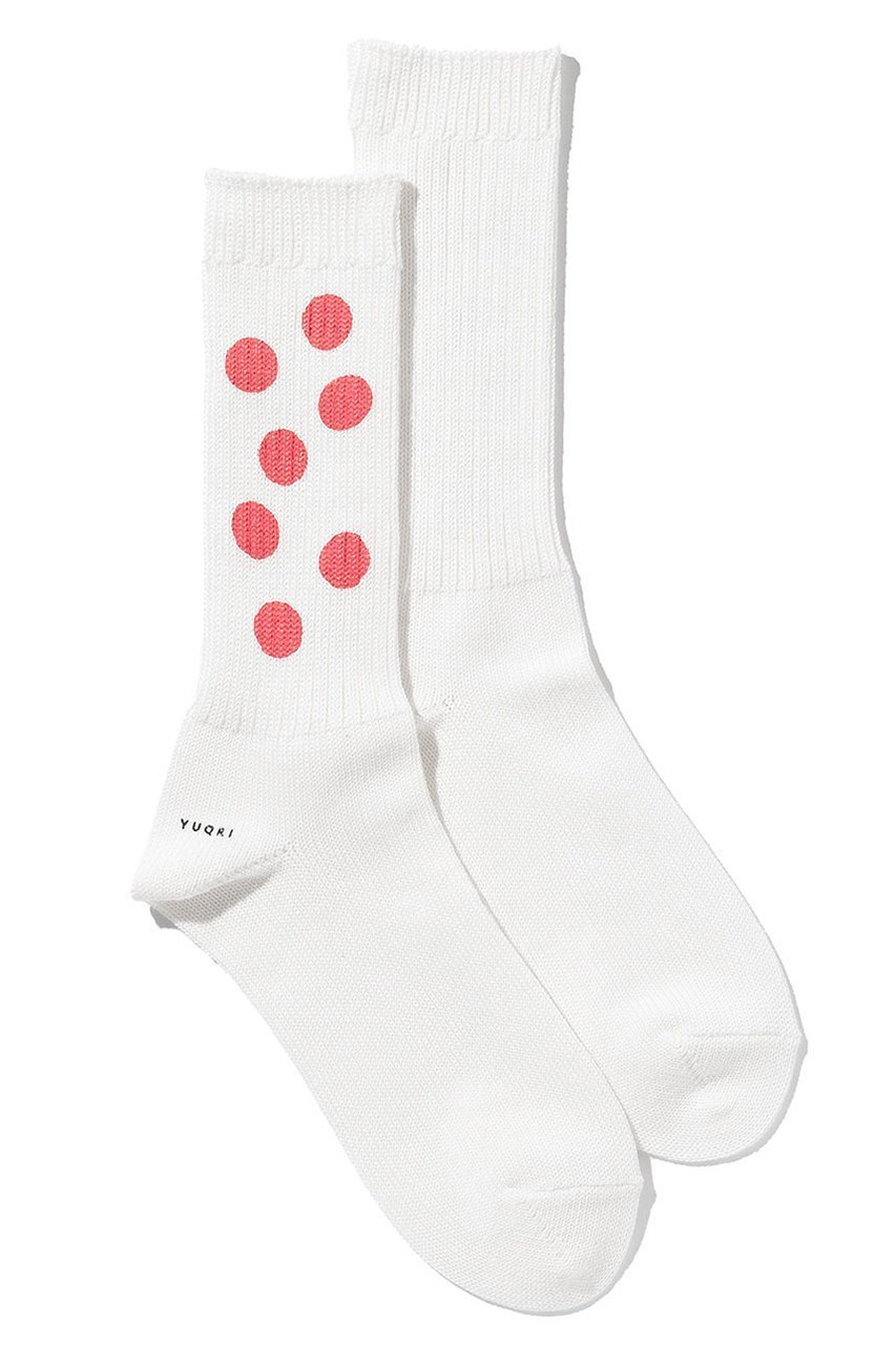 【ユクリ/YUQRI】のPaint Dots ソックス インテリア・キッズ・メンズ・レディースファッション・服の通販 founy(ファニー) ファッション Fashion レディースファッション Fashion for Women ソックス&靴下 Socks & Hosiery レッグウェア・ストッキング Legwear & Hosiery ソックス Socks, Hosiery ドット Polka Dot, Dot Pattern ユニセックス Unisex, Genderless 新作・新入荷 New Arrivals / New In ホワイト/レッド|ID: prp329100004793192 ipo3291000000034778557