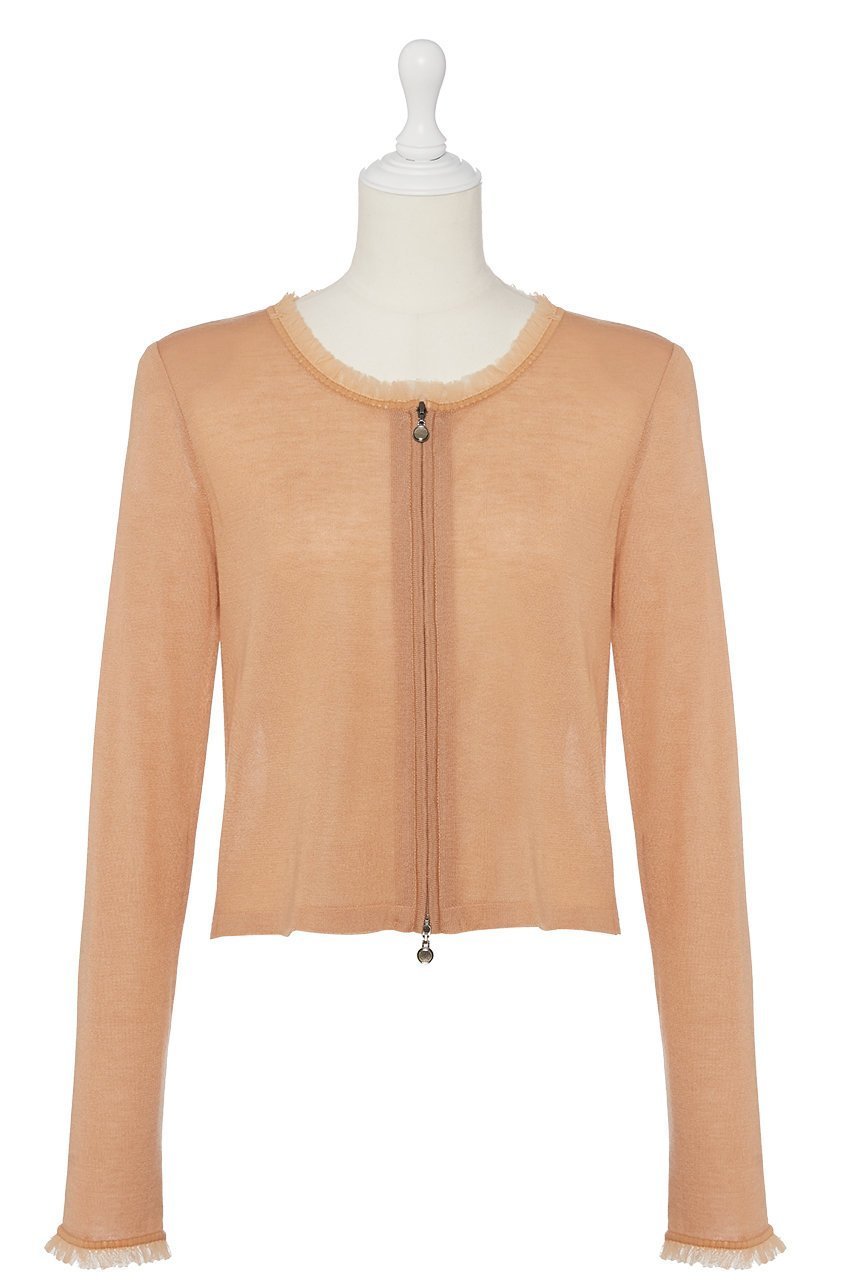 【デイジーリン/DAISY LIN】のSuper Light Cardigan “Tulle Symphony” インテリア・キッズ・メンズ・レディースファッション・服の通販 founy(ファニー) ファッション Fashion レディースファッション Fashion for Women トップス・カットソー Cut & Sew Tops ニット Knit Tops & Sweaters カーディガン・羽織り Layered Style Cardigans エレガント 上品 Elegant カーディガン Cardigan, Knitwear コンパクト Compact, Small Size シアー Sheer, See-Through ダブル Double, Double-Breasted チュール Tulip, Tulip Motif フリンジ Fringe, Tassel ワイド Wide, Wide Fit 新作・新入荷 New Arrivals / New In テラコッタ|ID: prp329100004794662 ipo3291000000034788072