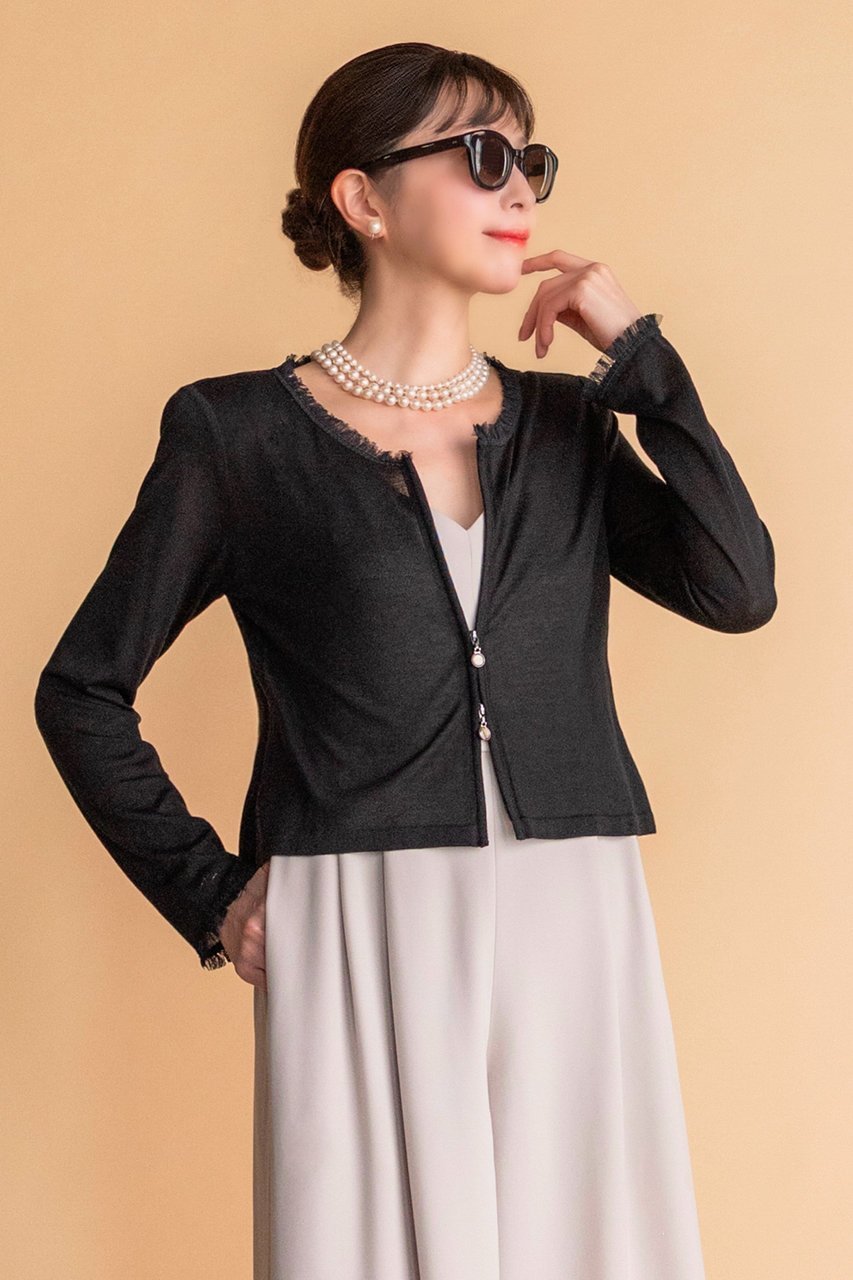 【デイジーリン/DAISY LIN】のSuper Light Cardigan “Tulle Symphony” 人気、トレンドファッション・服の通販 founy(ファニー) ファッション Fashion レディースファッション Fashion for Women トップス・カットソー Cut & Sew Tops ニット Knit Tops & Sweaters カーディガン・羽織り Layered Style Cardigans エレガント 上品 Elegant カーディガン Cardigan, Knitwear コンパクト Compact, Small Size シアー Sheer, See-Through ダブル Double, Double-Breasted チュール Tulip, Tulip Motif フリンジ Fringe, Tassel ワイド Wide, Wide Fit 新作・新入荷 New Arrivals / New In other-8|ID: prp329100004794662 ipo3291000000034788080