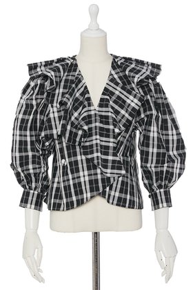 【デイジーリン/DAISY LIN】 Graceful Blouse人気、トレンドファッション・服の通販 founy(ファニー) ファッション Fashion レディースファッション Fashion for Women トップス・カットソー Cut & Sew Tops シャツ・ブラウス・オフィスカジュアル Elegant Blouses & Button-Ups アシンメトリー Asymmetrical Style カフス Cuff Design クラシック Classic, Timeless Style スリーブ Sleeve, Long Sleeve / Short Sleeve チェック Check, Plaid, Tartan フリル Frill, Ruffle フロント Front, Front Design モダン Modern, Contemporary モノトーン Monotone, Black and White ロング Long, Long-Length エレガント 上品 Elegant 新作・新入荷 New Arrivals / New In 洗える Machine Washable |ID:prp329100004794664