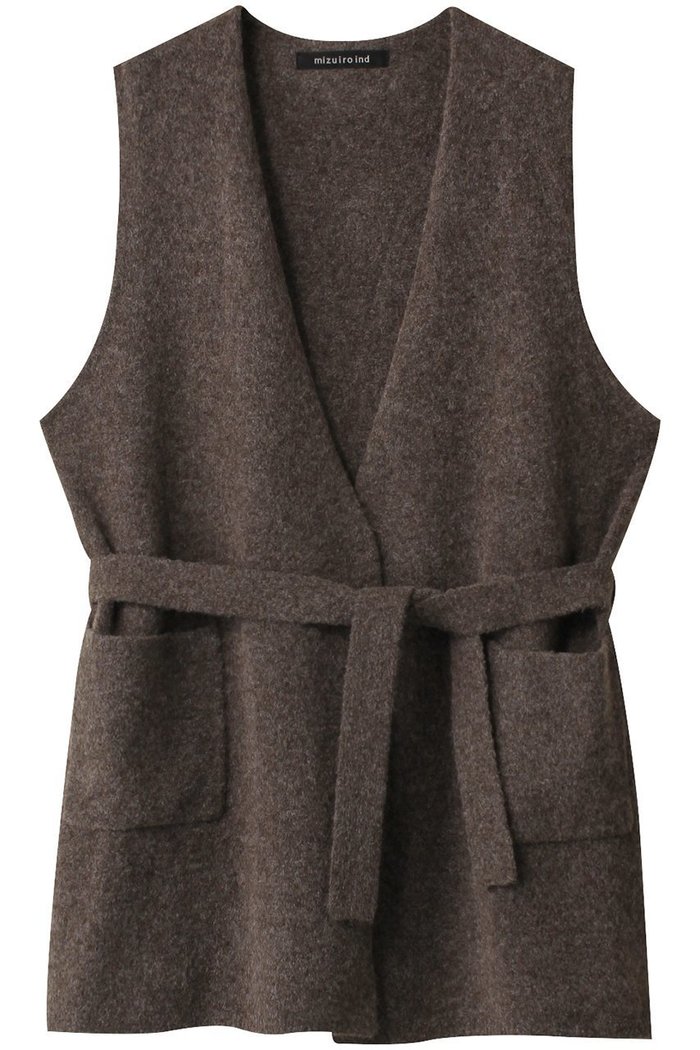 【ミズイロ インド/mizuiro ind】のv neck gilet w/belt ジレ インテリア・キッズ・メンズ・レディースファッション・服の通販 founy(ファニー) https://founy.com/ ファッション Fashion レディースファッション Fashion for Women アウター Coat / Outerwear Collection レディースジャケット・軽アウター Jackets シンプル Simple, Minimal ジャケット Jacket, Outerwear ベスト Vest, Waistcoat メランジ Melange, Mixed Yarn |ID: prp329100004797212 ipo3291000000036042731