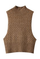 【ミズイロ インド/mizuiro ind】のbottle neck cable vest ベスト beige|ID: prp329100004797213 ipo3291000000034805939