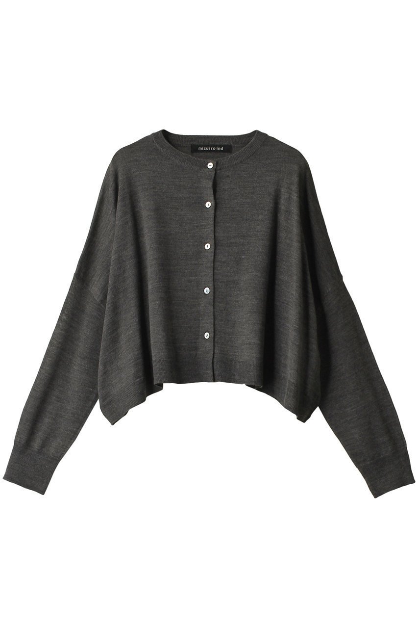 【ミズイロ インド/mizuiro ind】のc/neck short C/D カーディガン インテリア・キッズ・メンズ・レディースファッション・服の通販 founy(ファニー) 　ファッション　Fashion　レディースファッション　Fashion for Women　トップス・カットソー　Cut & Sew Tops　ニット　Knit Tops & Sweaters　カーディガン・羽織り　Layered Style Cardigans　アクリル　Acrylic Material　カーディガン　Cardigan, Knitwear　シアー　Sheer, See-Through　ショート　Short, Short Length　シンプル　Simple, Minimal　トレンド　Trend, Trending Now　再入荷　Restock / Back in Stock　c.gray|ID: prp329100004797214 ipo3291000000034805949