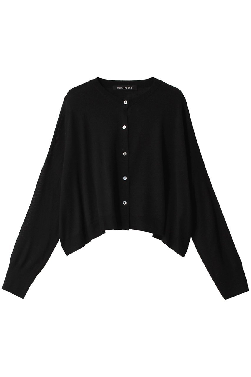 【ミズイロ インド/mizuiro ind】のc/neck short C/D カーディガン インテリア・キッズ・メンズ・レディースファッション・服の通販 founy(ファニー) 　ファッション　Fashion　レディースファッション　Fashion for Women　トップス・カットソー　Cut & Sew Tops　ニット　Knit Tops & Sweaters　カーディガン・羽織り　Layered Style Cardigans　アクリル　Acrylic Material　カーディガン　Cardigan, Knitwear　シアー　Sheer, See-Through　ショート　Short, Short Length　シンプル　Simple, Minimal　トレンド　Trend, Trending Now　再入荷　Restock / Back in Stock　black|ID: prp329100004797214 ipo3291000000034805950