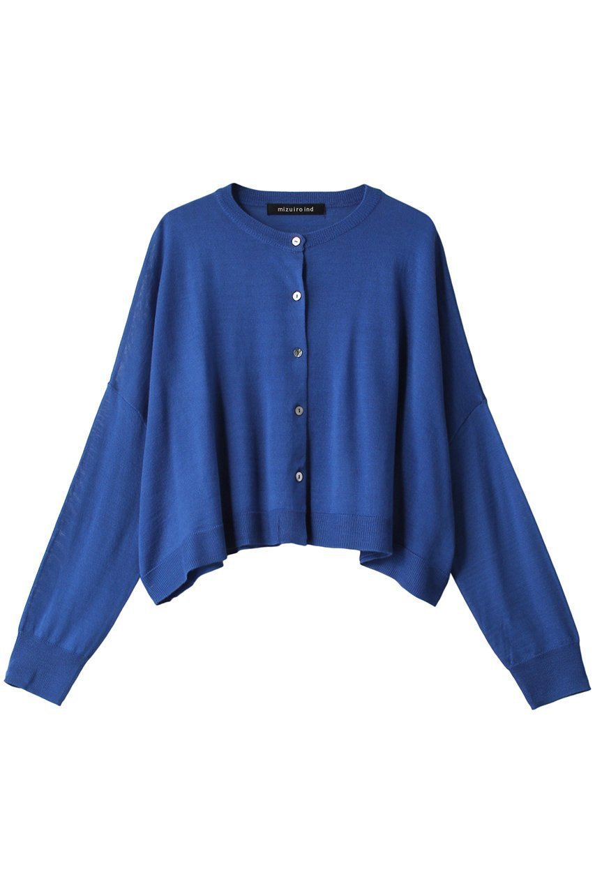 【ミズイロ インド/mizuiro ind】のc/neck short C/D カーディガン インテリア・キッズ・メンズ・レディースファッション・服の通販 founy(ファニー) 　ファッション　Fashion　レディースファッション　Fashion for Women　トップス・カットソー　Cut & Sew Tops　ニット　Knit Tops & Sweaters　カーディガン・羽織り　Layered Style Cardigans　アクリル　Acrylic Material　カーディガン　Cardigan, Knitwear　シアー　Sheer, See-Through　ショート　Short, Short Length　シンプル　Simple, Minimal　トレンド　Trend, Trending Now　blue|ID: prp329100004797214 ipo3291000000035861575
