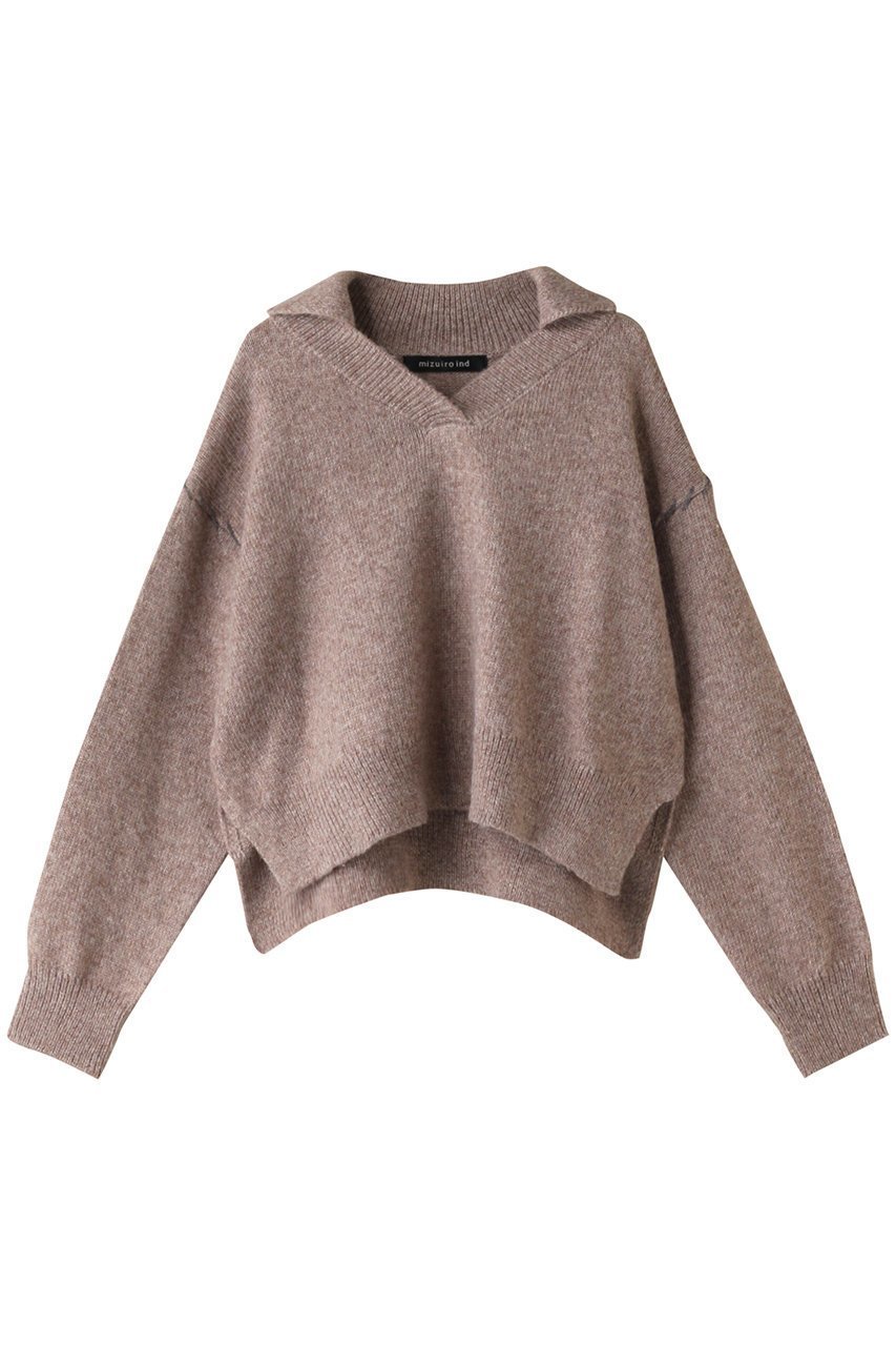 【ミズイロ インド/mizuiro ind】のskipper hand stitch short P/O プルオーバー インテリア・キッズ・メンズ・レディースファッション・服の通販 founy(ファニー) ファッション Fashion レディースファッション Fashion for Women トップス・カットソー Cut & Sew Tops ニット Knit Tops & Sweaters カジュアルプルオーバー・ニットトップス Pullovers & Knit Tops / Casual Pullovers ショート Short, Short Length シンプル Simple, Minimal スキッパー Skipper, Open Collar スリット Slit, Slit Detail トレンド Trend, Trending Now ハンド Hand, Handmade 再入荷 Restock / Back in Stock beige|ID: prp329100004797215 ipo3291000000034805956