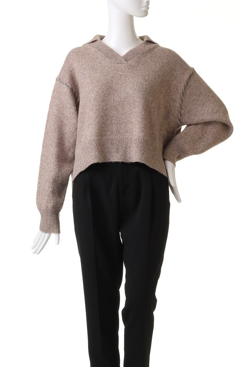 【ミズイロ インド/mizuiro ind】のskipper hand stitch short P/O プルオーバー 人気、トレンドファッション・服の通販 founy(ファニー) ファッション Fashion レディースファッション Fashion for Women トップス・カットソー Cut & Sew Tops ニット Knit Tops & Sweaters カジュアルプルオーバー・ニットトップス Pullovers & Knit Tops / Casual Pullovers ショート Short, Short Length シンプル Simple, Minimal スキッパー Skipper, Open Collar スリット Slit, Slit Detail トレンド Trend, Trending Now ハンド Hand, Handmade 再入荷 Restock / Back in Stock other-2|ID: prp329100004797215 ipo3291000000034805959