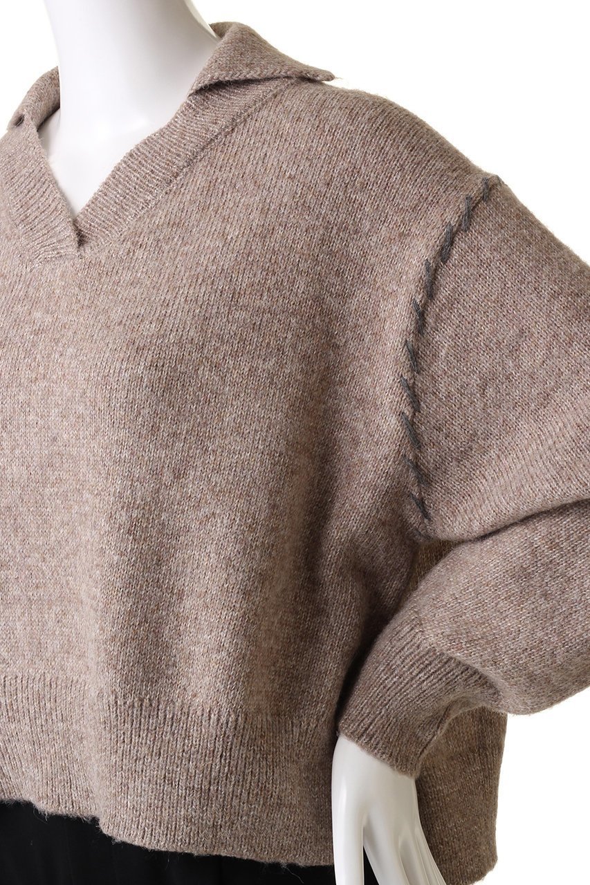 【ミズイロ インド/mizuiro ind】のskipper hand stitch short P/O プルオーバー 人気、トレンドファッション・服の通販 founy(ファニー) ファッション Fashion レディースファッション Fashion for Women トップス・カットソー Cut & Sew Tops ニット Knit Tops & Sweaters カジュアルプルオーバー・ニットトップス Pullovers & Knit Tops / Casual Pullovers ショート Short, Short Length シンプル Simple, Minimal スキッパー Skipper, Open Collar スリット Slit, Slit Detail トレンド Trend, Trending Now ハンド Hand, Handmade 再入荷 Restock / Back in Stock other-5|ID: prp329100004797215 ipo3291000000034805962