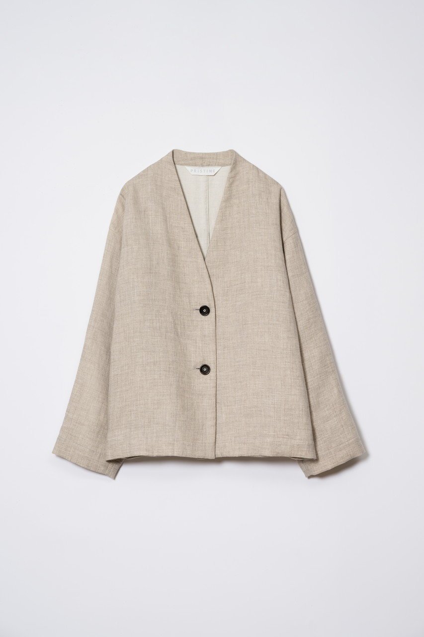【プリスティン/PRISTINE】のコットンリネンヤク二重織ジャケット インテリア・キッズ・メンズ・レディースファッション・服の通販 founy(ファニー) ファッション Fashion レディースファッション Fashion for Women アウター Coat / Outerwear Collection レディースジャケット・軽アウター Jackets シンプル Simple, Minimal ジャケット Jacket, Outerwear スクエア Square, Square Shape リネン Linen, Linen Fabric 人気 Popular, Best Seller 新作・新入荷 New Arrivals / New In グレー|ID: prp329100004797221 ipo3291000000034806010