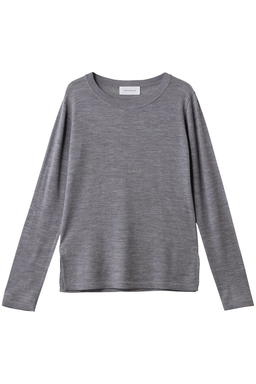 【ガリャルダガランテ/GALLARDAGALANTE】の【HERITANOVUM】ライトウールクルーニット インテリア・キッズ・メンズ・レディースファッション・服の通販 founy(ファニー) 　ファッション　Fashion　レディースファッション　Fashion for Women　トップス・カットソー　Cut & Sew Tops　ニット　Knit Tops & Sweaters　カジュアルプルオーバー・ニットトップス　Pullovers & Knit Tops / Casual Pullovers　インナー　Innerwear　カーディガン　Cardigan, Knitwear　シンプル　Simple, Minimal　ジャケット　Jacket, Outerwear　ベーシック　Basic, Essential　新作・新入荷　New Arrivals / New In　グレー|ID: prp329100004797226 ipo3291000000034806075