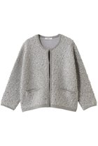 【エブール/ebure】のブライトヤーンジャカード クルーネックニットカーディガン グレー|ID:prp329100004797232