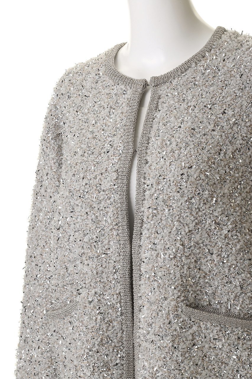 【エブール/ebure】のブライトヤーンジャカード クルーネックニットカーディガン 人気、トレンドファッション・服の通販 founy(ファニー) 　ファッション　Fashion　レディースファッション　Fashion for Women　トップス・カットソー　Cut & Sew Tops　ニット　Knit Tops & Sweaters　カーディガン・羽織り　Layered Style Cardigans　2026年　2026　カーディガン　Cardigan, Knitwear　ジャカード／ジャガード　Jacquard, Woven Pattern　ツイード　Twill, Twill Weave　デニム　Denim, Jeans Material　バランス　Balance, Style Balance　ボトム　Bottoms, Lower Wear　リラックス　Relax, Relaxed Fit　夏　Summer　春　Spring　S/S・春夏　SS, Spring/Summer, Warm Season　other-5|ID: prp329100004797232 ipo3291000000035494552