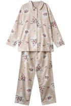 【イクコ/IKUKO】の綾ネル花柄プリント襟付きパジャマ アイボリー|ID: prp329100004797233 ipo3291000000034806127