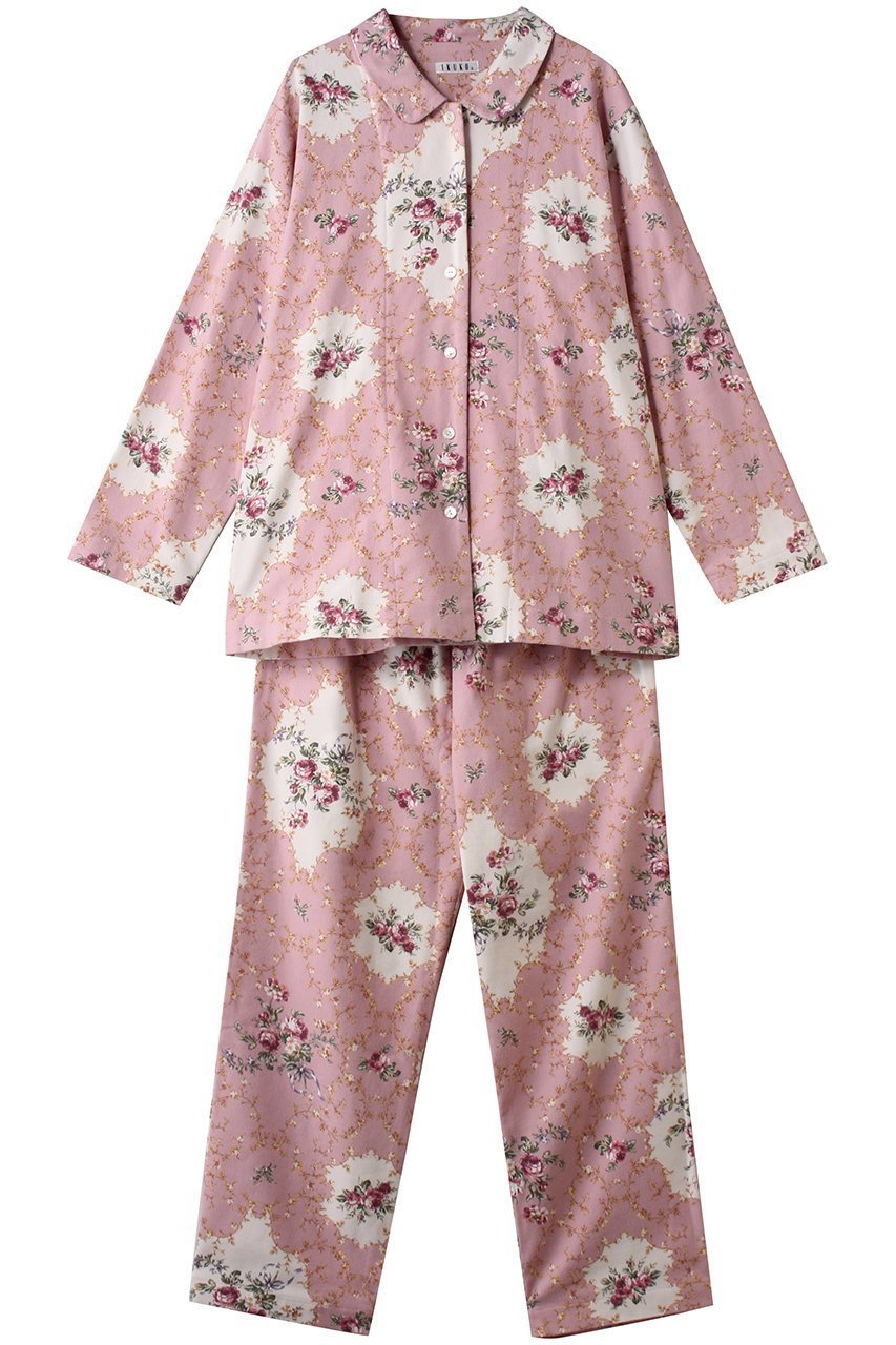 【イクコ/IKUKO】の綾ネル花柄プリント襟付きパジャマ インテリア・キッズ・メンズ・レディースファッション・服の通販 founy(ファニー) ファッション Fashion レディースファッション Fashion for Women トップス・カットソー Cut & Sew Tops 花柄・フラワープリント・モチーフ Floral Prints & Motifs / Flower Pattern Tops アンティーク Antique-Inspired ショルダー Shoulder, Shoulder Strap ストレート Straight, Straight Cut ドロップ Drop Shoulder, Dropped Style パジャマ Pajamas, Sleepwear プリント Print, Printed Pattern リラックス Relax, Relaxed Fit ローズ Rose, Rose Motif 冬 Winter / This Winter 新作・新入荷 New Arrivals / New In ピンク|ID: prp329100004797233 ipo3291000000034806128