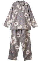 【イクコ/IKUKO】の綾ネル花柄プリント襟付きパジャマ グレー|ID: prp329100004797233 ipo3291000000034806129