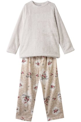 【イクコ/IKUKO】 ボア&綾ネル花柄プリントパジャマ人気、トレンドファッション・服の通販 founy(ファニー) ファッション Fashion レディースファッション Fashion for Women トップス・カットソー Cut & Sew Tops 花柄・フラワープリント・モチーフ Floral Prints & Motifs / Flower Pattern Tops パジャマ Pajamas, Sleepwear フラワー Flower, Floral プリント Print, Printed Pattern モコモコ Fuzzy, Fluffy リラックス Relax, Relaxed Fit エレガント 上品 Elegant 新作・新入荷 New Arrivals / New In |ID:prp329100004797235