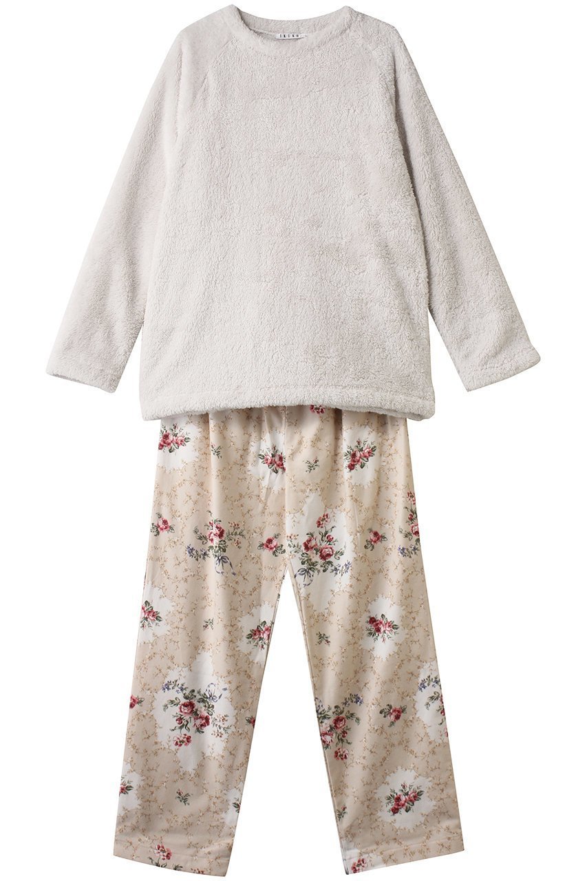 【イクコ/IKUKO】のボア&綾ネル花柄プリントパジャマ 人気、トレンドファッション・服の通販 founy(ファニー) ファッション Fashion レディースファッション Fashion for Women トップス・カットソー Cut & Sew Tops 花柄・フラワープリント・モチーフ Floral Prints & Motifs / Flower Pattern Tops パジャマ Pajamas, Sleepwear フラワー Flower, Floral プリント Print, Printed Pattern モコモコ Fuzzy, Fluffy リラックス Relax, Relaxed Fit エレガント 上品 Elegant 新作・新入荷 New Arrivals / New In other-1|ID: prp329100004797235 ipo3291000000034806139