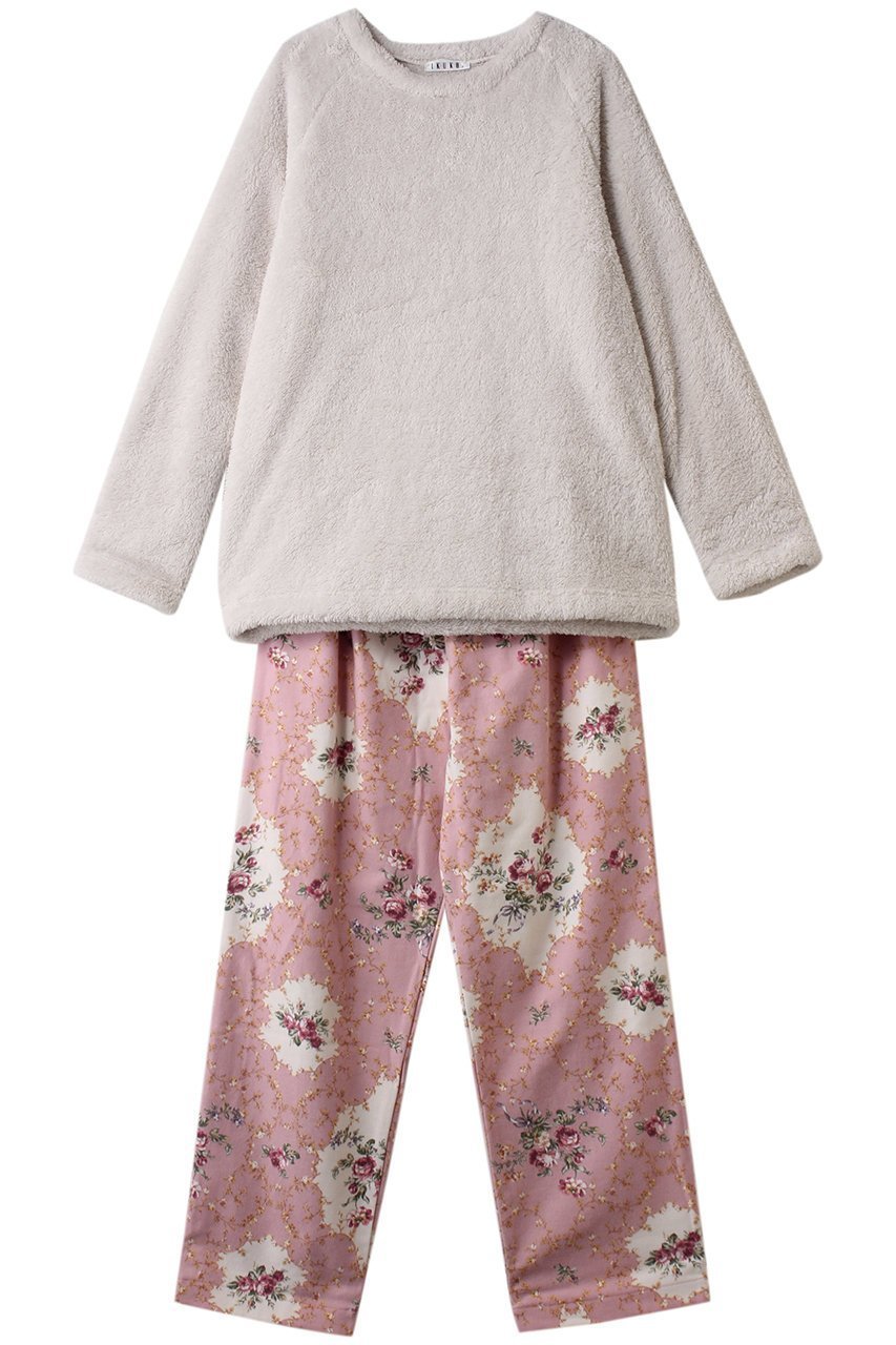 【イクコ/IKUKO】のボア&綾ネル花柄プリントパジャマ インテリア・キッズ・メンズ・レディースファッション・服の通販 founy(ファニー) ファッション Fashion レディースファッション Fashion for Women トップス・カットソー Cut & Sew Tops 花柄・フラワープリント・モチーフ Floral Prints & Motifs / Flower Pattern Tops パジャマ Pajamas, Sleepwear フラワー Flower, Floral プリント Print, Printed Pattern モコモコ Fuzzy, Fluffy リラックス Relax, Relaxed Fit エレガント 上品 Elegant 新作・新入荷 New Arrivals / New In アイボリー×ピンク|ID: prp329100004797235 ipo3291000000034806141