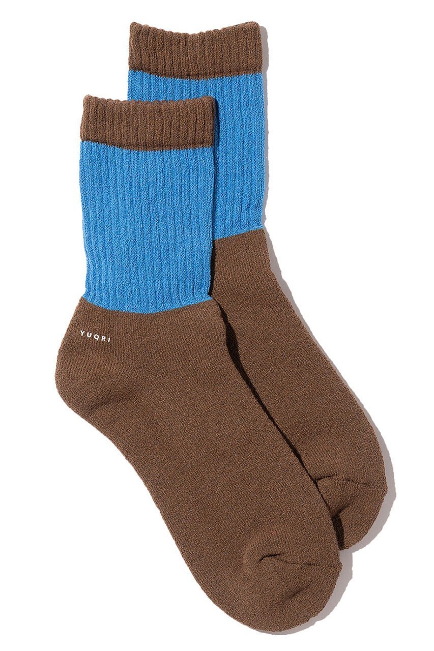 【ユクリ/YUQRI】のPuffy panel ソックス インテリア・キッズ・メンズ・レディースファッション・服の通販 founy(ファニー) 　ファッション　Fashion　レディースファッション　Fashion for Women　ソックス&靴下　Socks & Hosiery　レッグウェア・ストッキング　Legwear & Hosiery　ソックス　Socks, Hosiery　バランス　Balance, Style Balance　ユニセックス　Unisex, Genderless　ループ　Loop, Loop Knit　日本製　Made In Japan　新作・新入荷　New Arrivals / New In　ブラウン/ブルー|ID: prp329100004797256 ipo3291000000034806306