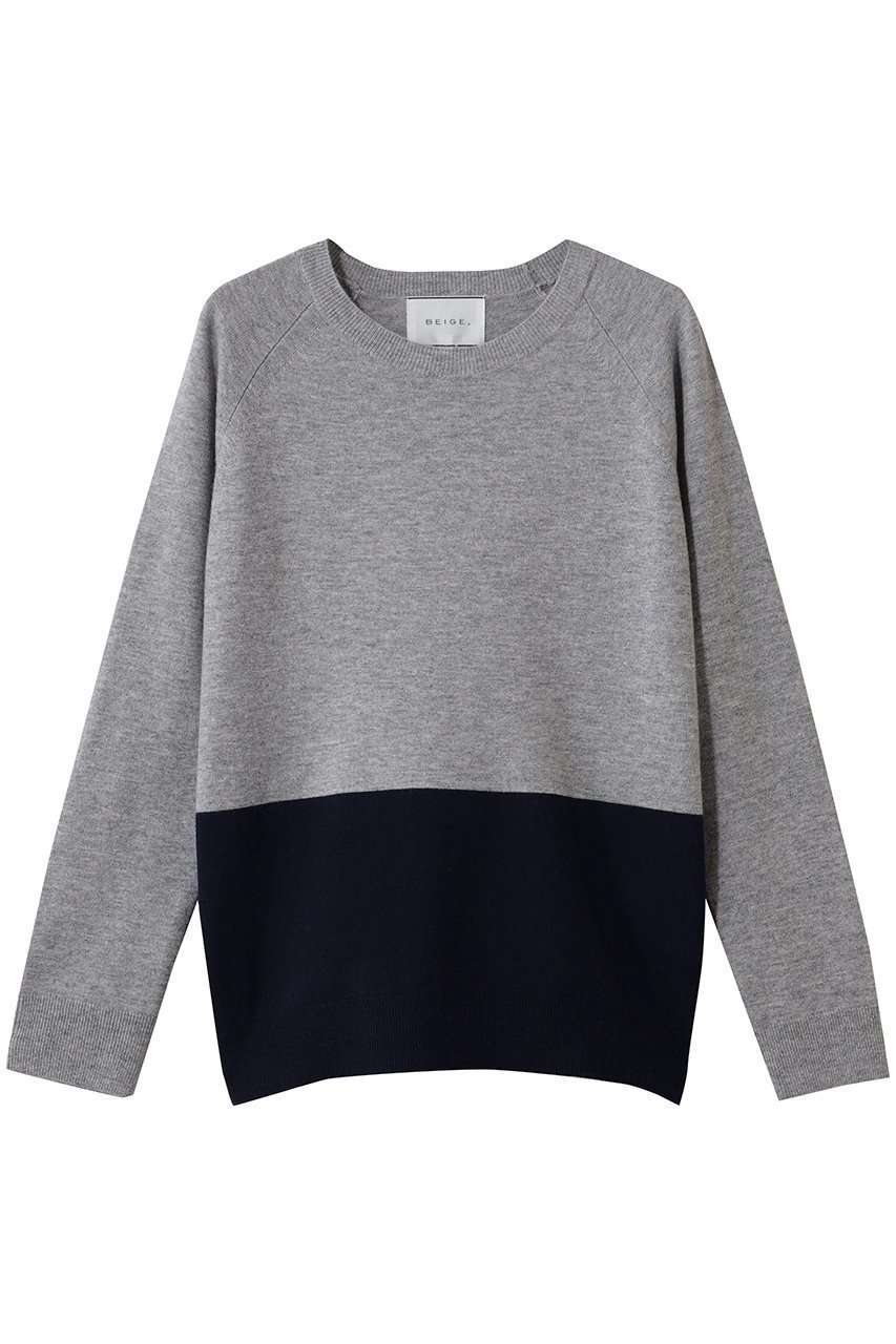 【ベイジ,/BEIGE,】のDEMING(デミング)/ニット インテリア・キッズ・メンズ・レディースファッション・服の通販 founy(ファニー) 　ファッション　Fashion　レディースファッション　Fashion for Women　トップス・カットソー　Cut & Sew Tops　ニット　Knit Tops & Sweaters　カジュアルプルオーバー・ニットトップス　Pullovers & Knit Tops / Casual Pullovers　スマート　Smart, Elegant　エレガント 上品　Elegant　Lt. Gray × Navy|ID: prp329100004797264 ipo3291000000035861659