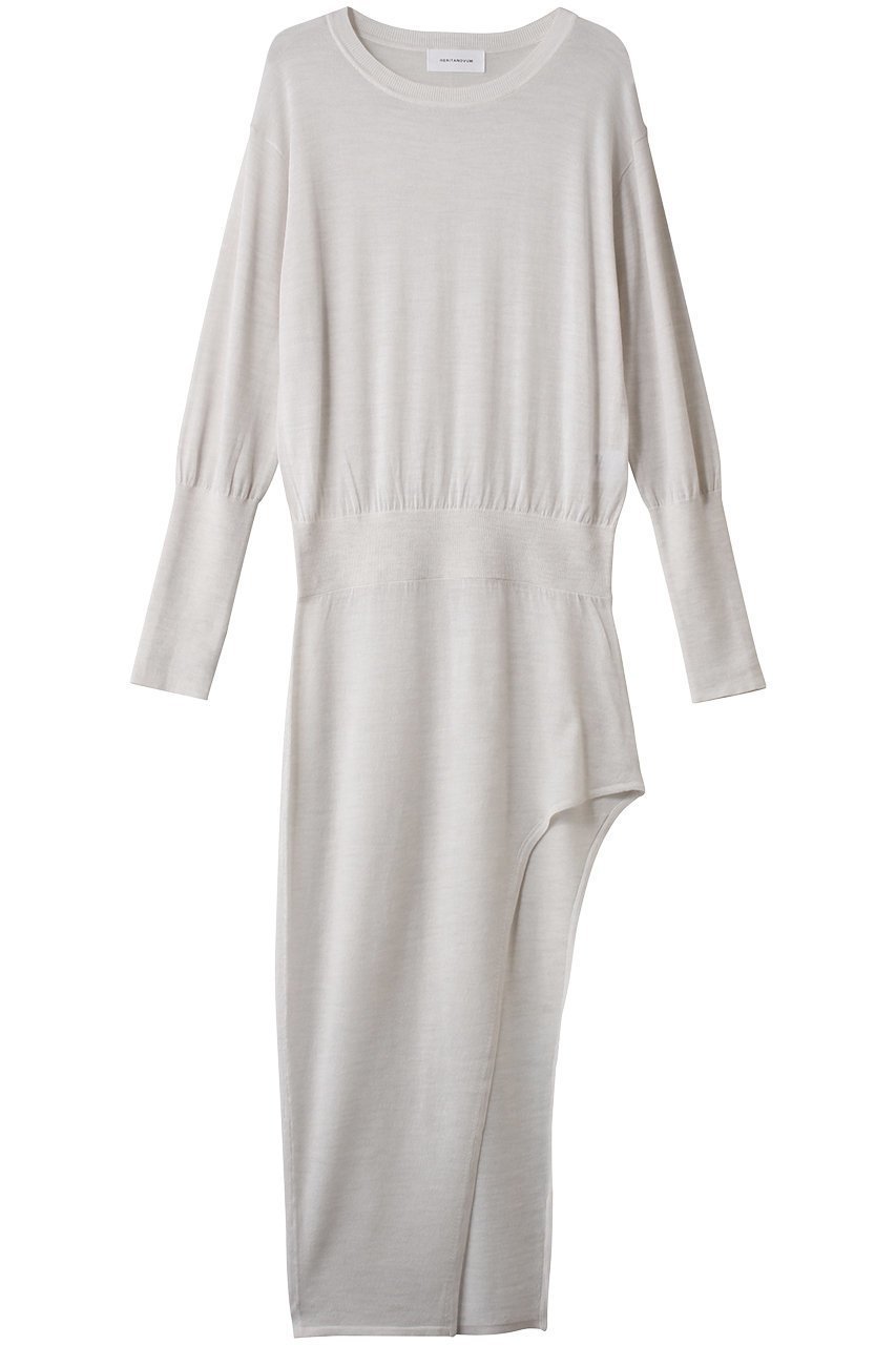 【ガリャルダガランテ/GALLARDAGALANTE】の【HERITANOVUM】アシンメトリーニットワンピ インテリア・キッズ・メンズ・レディースファッション・服の通販 founy(ファニー) ファッション Fashion レディースファッション Fashion for Women ワンピース Dresses ニットワンピース Knit Dresses チュニック Tunic Tops & Dresses アシンメトリー Asymmetrical Style チュニック Tunic, Long Top デニム Denim, Jeans Material ロング Long, Long-Length ワイド Wide, Wide Fit エレガント 上品 Elegant 新作・新入荷 New Arrivals / New In オフホワイト|ID: prp329100004797268 ipo3291000000034806408