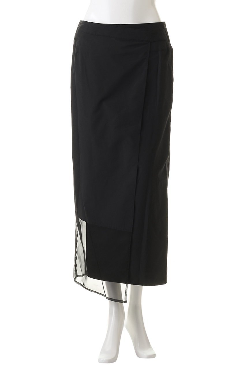 【ミディウミソリッド/MIDIUMISOLID】のC/NY wrap like sheer SK スカート 人気、トレンドファッション・服の通販 founy(ファニー) 　ファッション　Fashion　レディースファッション　Fashion for Women　スカート　Skirts　ロングスカート　Long Skirts / Maxi & Midi Skirts　カットソー　Cut and Sewn Top　シアー　Sheer, See-Through　マニッシュ　Mannish, Boyish　ロング　Long, Long-Length　エレガント 上品　Elegant　再入荷　Restock / Back in Stock　other-2|ID: prp329100004797276 ipo3291000000034806484