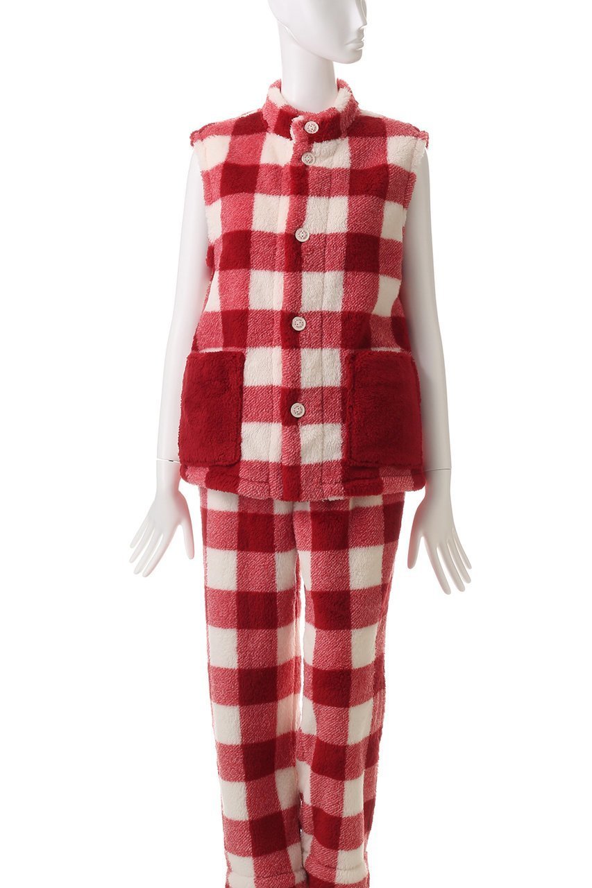 【キッドブルー/KID BLUE】の24シャギーギンガムベスト 人気、トレンドファッション・服の通販 founy(ファニー) 　ファッション　Fashion　レディースファッション　Fashion for Women　アウター　Coat / Outerwear Collection　トップス・カットソー　Cut & Sew Tops　ベスト&ジレ / 重ね着スタイル　Vests & Gilets　ギンガム　Gingham, Gingham Fabric　チェック　Check, Plaid, Tartan　パジャマ　Pajamas, Sleepwear　フロント　Front, Front Design　ベスト　Vest, Waistcoat　ポケット　Pocket, Pocket Detail　モコモコ　Fuzzy, Fluffy　人気　Popular, Best Seller　定番　Standard, Basic Item　無地　Plain, Solid Color　other-2|ID: prp329100004797283 ipo3291000000035083830