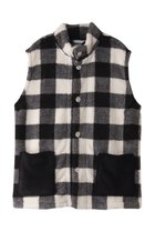 【キッドブルー/KID BLUE】の24シャギーギンガムベスト ブラック|ID: prp329100004797283 ipo3291000000035849294