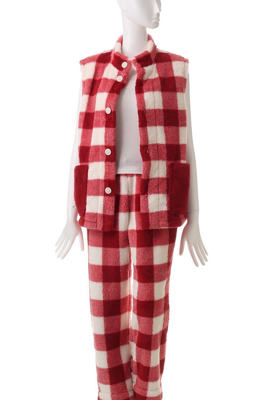 【キッドブルー/KID BLUE】の24シャギーギンガムベスト 人気、トレンドファッション・服の通販 founy(ファニー) 　ファッション　Fashion　レディースファッション　Fashion for Women　アウター　Coat / Outerwear Collection　トップス・カットソー　Cut & Sew Tops　ベスト&ジレ / 重ね着スタイル　Vests & Gilets　ギンガム　Gingham, Gingham Fabric　チェック　Check, Plaid, Tartan　パジャマ　Pajamas, Sleepwear　フロント　Front, Front Design　ベスト　Vest, Waistcoat　ポケット　Pocket, Pocket Detail　モコモコ　Fuzzy, Fluffy　人気　Popular, Best Seller　再入荷　Restock / Back in Stock　定番　Standard, Basic Item　無地　Plain, Solid Color　other-7|ID: prp329100004797283 ipo3291000000035849305