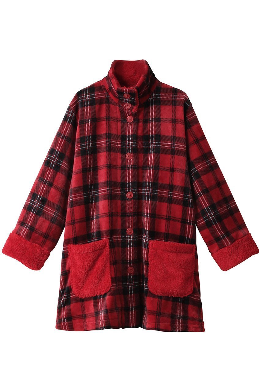 【キッドブルー/KID BLUE】の23シャギータータンチェックガウン インテリア・キッズ・メンズ・レディースファッション・服の通販 founy(ファニー) 　ファッション　Fashion　レディースファッション　Fashion for Women　トップス・カットソー　Cut & Sew Tops　お家時間・ステイホーム　Stay Home / At Home　なめらか　Smooth, Silky Texture　ガウン　Gown, Robe　クラシカル　Classical, Vintage-Inspired　パジャマ　Pajamas, Sleepwear　ポケット　Pocket, Pocket Detail　レッド|ID: prp329100004797285 ipo3291000000035083797