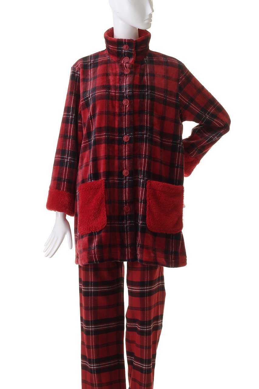 【キッドブルー/KID BLUE】の23シャギータータンチェックガウン 人気、トレンドファッション・服の通販 founy(ファニー) 　ファッション　Fashion　レディースファッション　Fashion for Women　トップス・カットソー　Cut & Sew Tops　お家時間・ステイホーム　Stay Home / At Home　なめらか　Smooth, Silky Texture　ガウン　Gown, Robe　クラシカル　Classical, Vintage-Inspired　パジャマ　Pajamas, Sleepwear　ポケット　Pocket, Pocket Detail　other-2|ID: prp329100004797285 ipo3291000000035083800