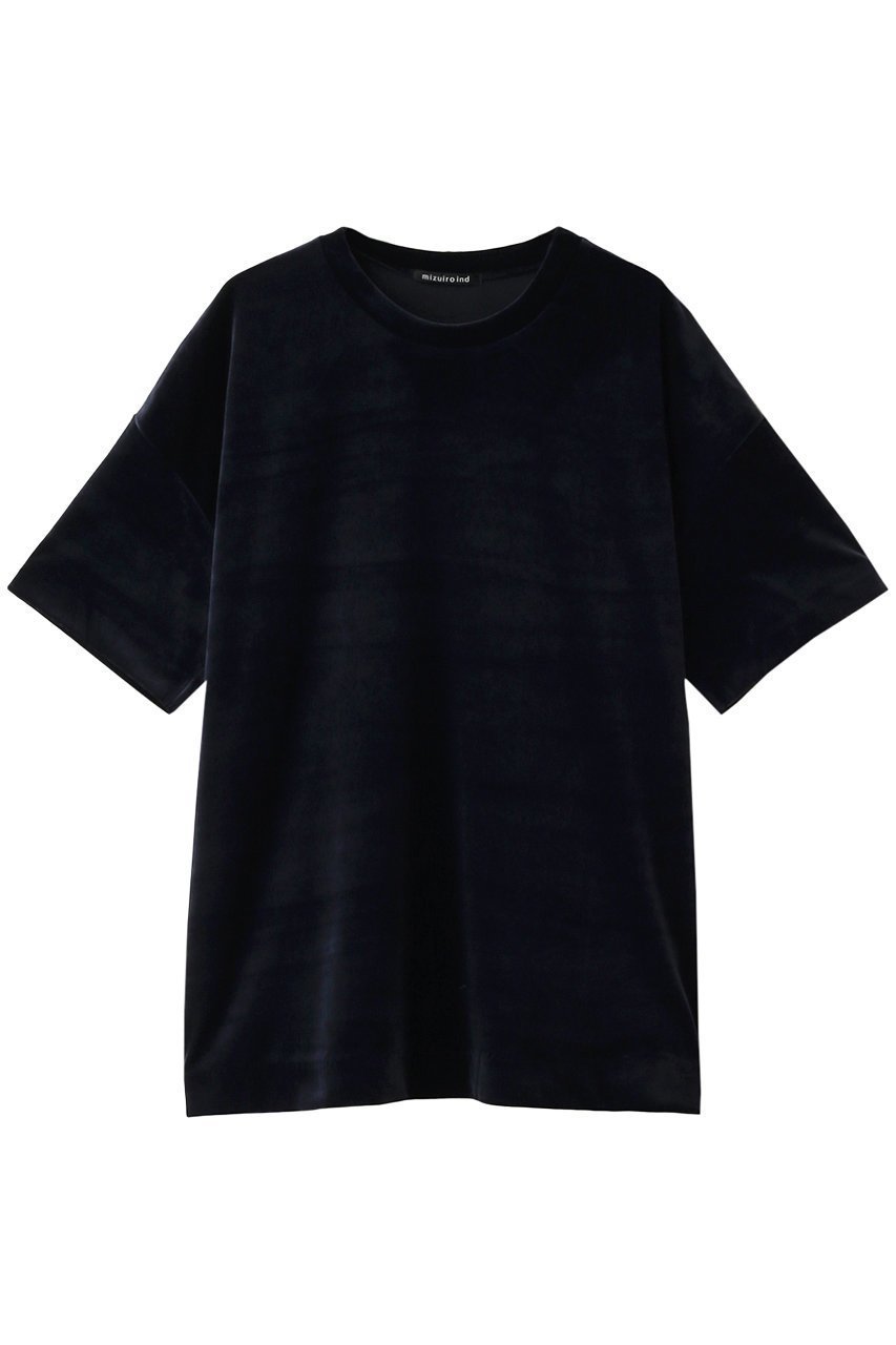 【ミズイロ インド/mizuiro ind】のvelour wide T Tシャツ インテリア・キッズ・メンズ・レディースファッション・服の通販 founy(ファニー) 　ファッション　Fashion　レディースファッション　Fashion for Women　トップス・カットソー　Cut & Sew Tops　シャツ・ブラウス・オフィスカジュアル　Elegant Blouses & Button-Ups　ロングTシャツ・Tシャツ　Longline T-Shirts & Tees　カットソー・ベーシックTシャツ　Cut-and-Sewn Tops / Stretch Tees & Basics　ベロアトップス　Velour Tops / Velvet-Look Items　ショート　Short, Short Length　シンプル　Simple, Minimal　スリーブ　Sleeve, Long Sleeve / Short Sleeve　ワイド　Wide, Wide Fit　navy|ID: prp329100004797289 ipo3291000000036042817