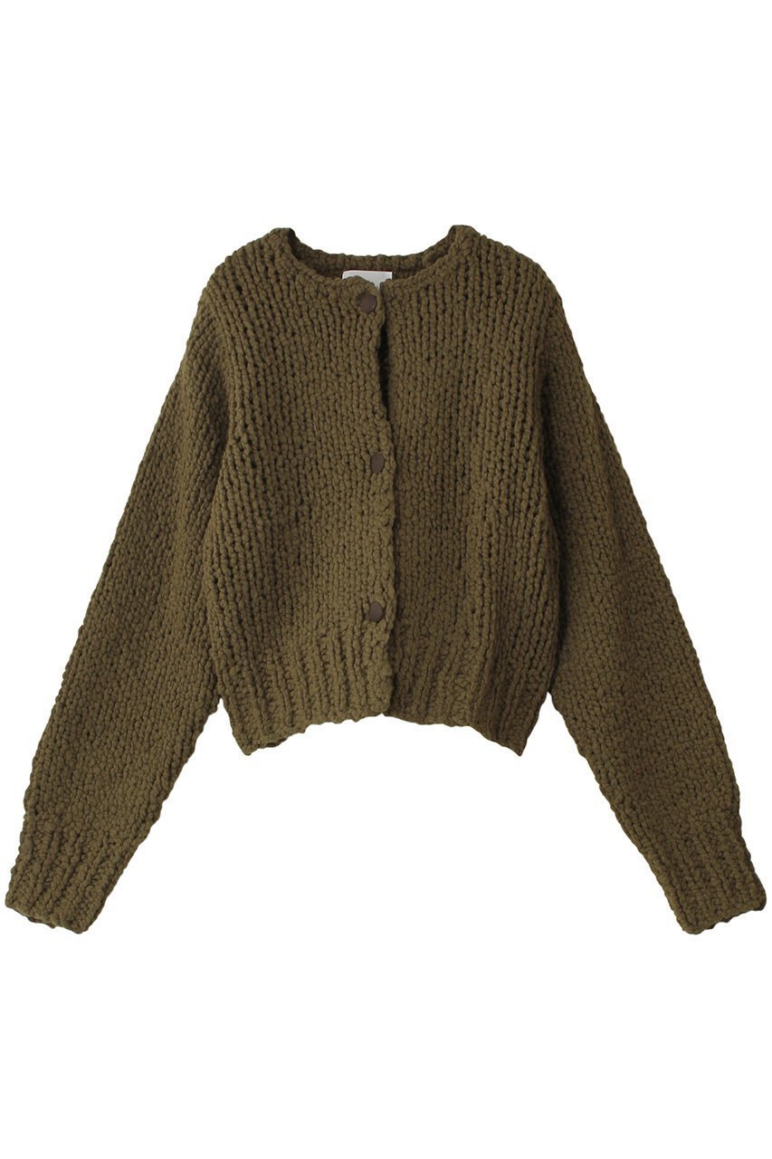 【ミディウミソリッド/MIDIUMISOLID】のshort hand knitted CD.R カーディガン インテリア・キッズ・メンズ・レディースファッション・服の通販 founy(ファニー) 　ファッション　Fashion　レディースファッション　Fashion for Women　トップス・カットソー　Cut & Sew Tops　ニット　Knit Tops & Sweaters　カーディガン・羽織り　Layered Style Cardigans　カーディガン　Cardigan, Knitwear　ショート　Short, Short Length　バランス　Balance, Style Balance　フェミニン　Feminine, Girly　手編み　Hand-Knitted, Handmade Knit　khaki|ID: prp329100004797301 ipo3291000000035861739