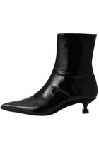 【ピアッカセッテ/ph7+】のポインテッドトウショートブーツ ダークグレーエナメル|ID:prp329100004797309