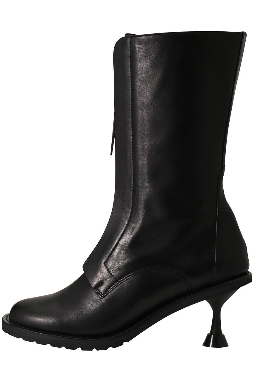 【ピアッカセッテ/ph7+】のセンターファスナーヒールミドルブーツ インテリア・キッズ・メンズ・レディースファッション・服の通販 founy(ファニー) ファッション Fashion レディースファッション Fashion for Women センター Center, Center Line デニム Denim, Jeans Material フレア Flare, Flared ミドル Middle Length, Mid Height 台形 A-Line, Trapezoid Shape ブラック|ID: prp329100004797310 ipo3291000000034806952