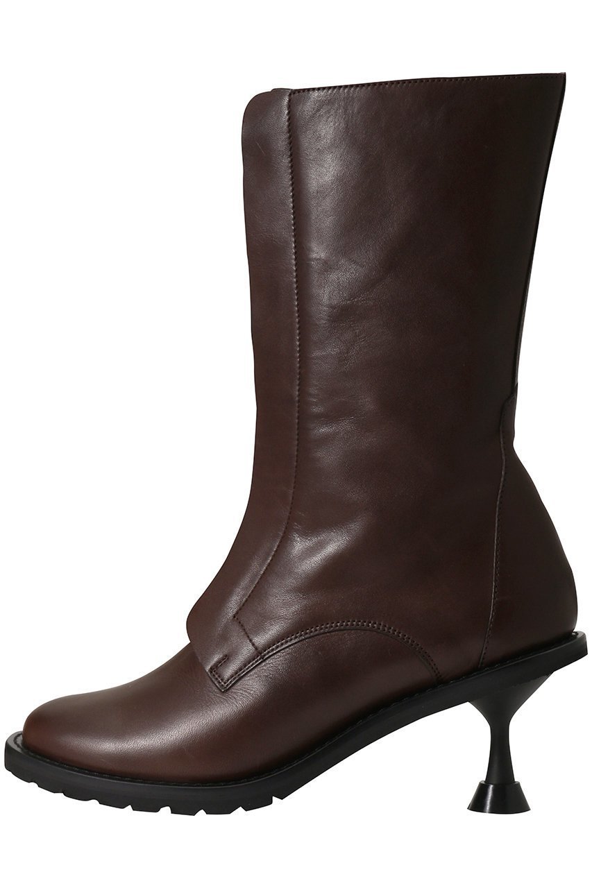 【ピアッカセッテ/ph7+】のセンターファスナーヒールミドルブーツ インテリア・キッズ・メンズ・レディースファッション・服の通販 founy(ファニー) ファッション Fashion レディースファッション Fashion for Women センター Center, Center Line デニム Denim, Jeans Material フレア Flare, Flared ミドル Middle Length, Mid Height 台形 A-Line, Trapezoid Shape ダークブラウン|ID: prp329100004797310 ipo3291000000034806953