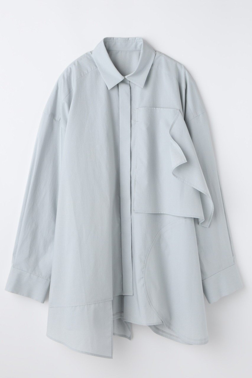 【エンフォルド/ENFOLD】のPLATE SHIRT インテリア・キッズ・メンズ・レディースファッション・服の通販 founy(ファニー) 　ファッション　Fashion　レディースファッション　Fashion for Women　トップス・カットソー　Cut & Sew Tops　シャツ・ブラウス・オフィスカジュアル　Elegant Blouses & Button-Ups　2026年　2026　コンパクト　Compact, Small Size　サークル　Circle, Round Design　スリーブ　Sleeve, Long Sleeve / Short Sleeve　トライアングル　Triangle, Triangular Shape　プレート　Plate, Dish　モチーフ　Motif, Design Theme　ロング　Long, Long-Length　夏　Summer　春　Spring　S/S・春夏　SS, Spring/Summer, Warm Season　皿　Plate, Dish　グレー|ID: prp329100004798532 ipo3291000000035805830