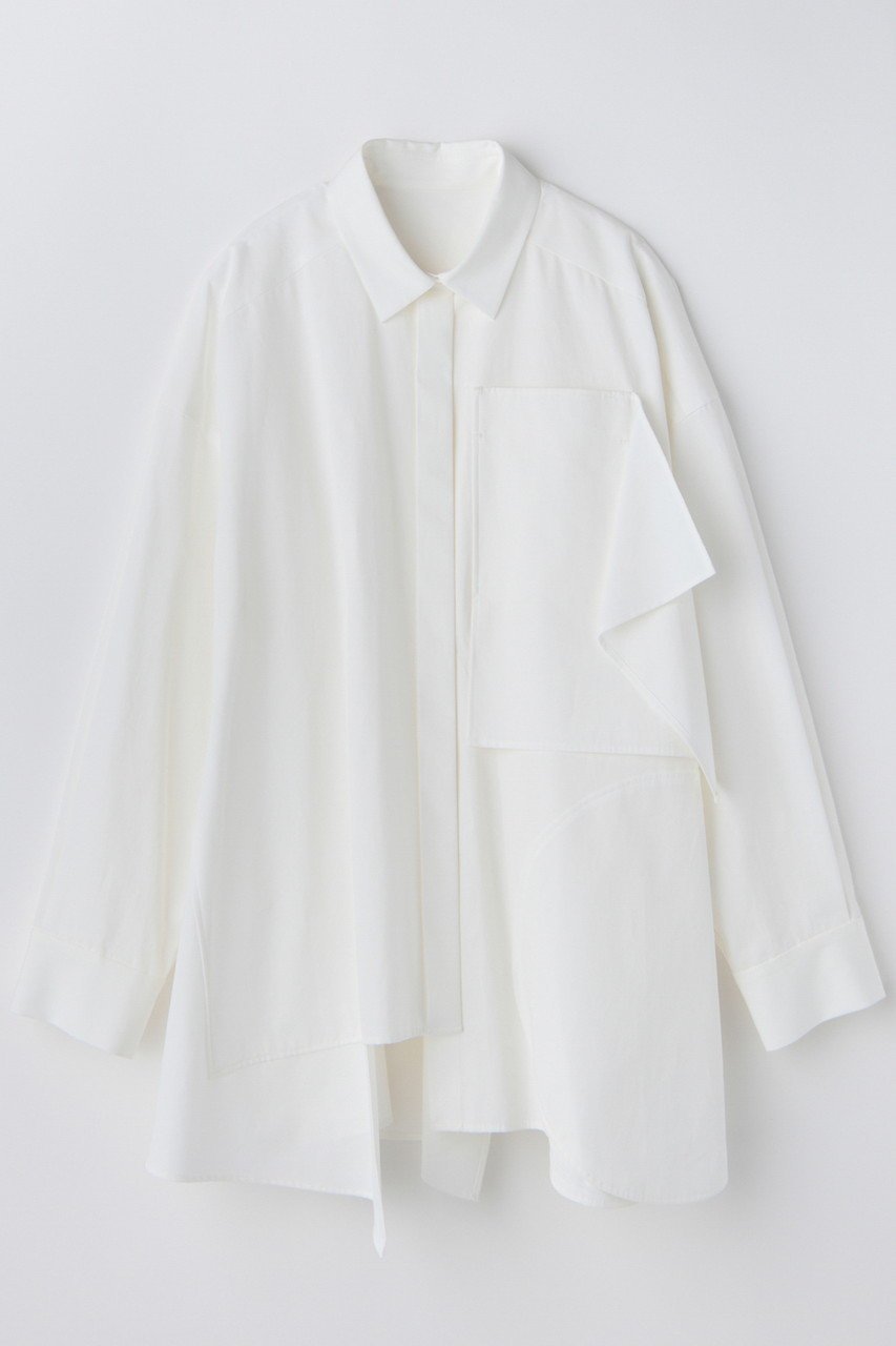 【エンフォルド/ENFOLD】の【12/17 12:00販売開始】PLATE SHIRT インテリア・キッズ・メンズ・レディースファッション・服の通販 founy(ファニー) ファッション Fashion レディースファッション Fashion for Women トップス・カットソー Cut & Sew Tops シャツ・ブラウス・オフィスカジュアル Elegant Blouses & Button-Ups 2026年 2026 コンパクト Compact, Small Size サークル Circle, Round Design スリーブ Sleeve, Long Sleeve / Short Sleeve トライアングル Triangle, Triangular Shape プレート Plate, Dish モチーフ Motif, Design Theme ロング Long, Long-Length 夏 Summer 春 Spring S/S・春夏 SS, Spring/Summer, Warm Season 皿 Plate, Dish ホワイト|ID: prp329100004798533 ipo3291000000034816285