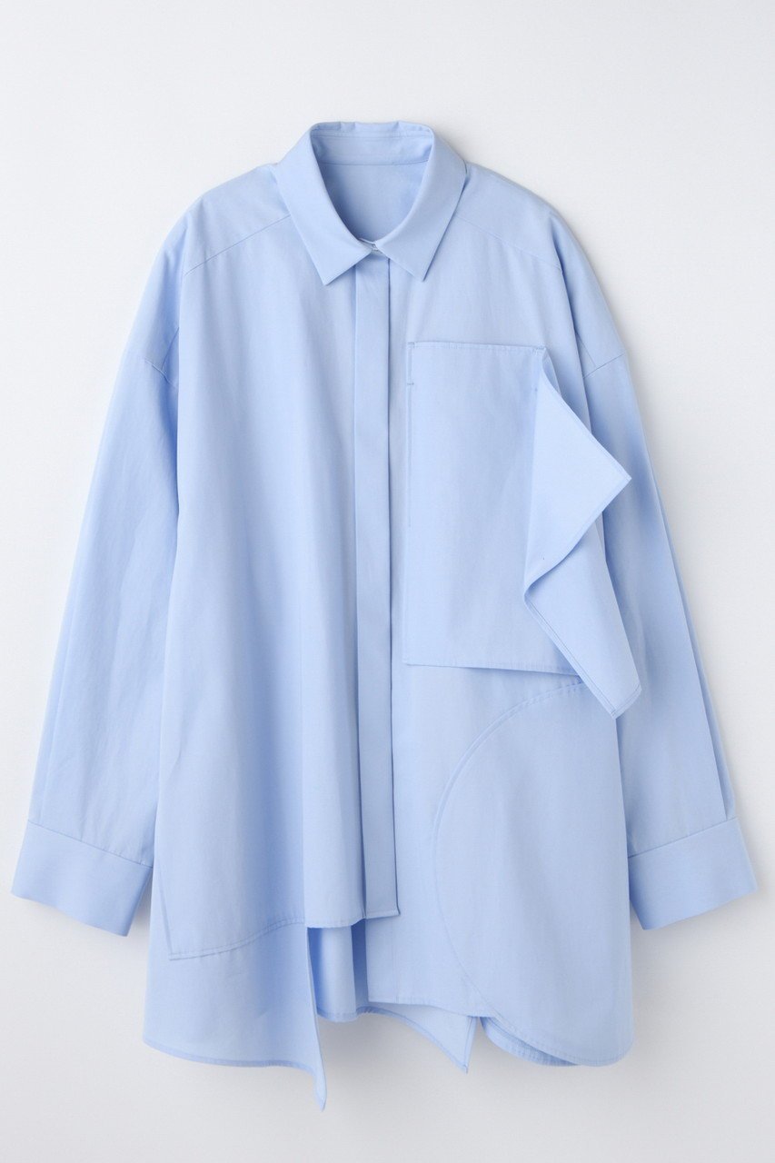 【エンフォルド/ENFOLD】の【12/17 12:00販売開始】PLATE SHIRT インテリア・キッズ・メンズ・レディースファッション・服の通販 founy(ファニー) ファッション Fashion レディースファッション Fashion for Women トップス・カットソー Cut & Sew Tops シャツ・ブラウス・オフィスカジュアル Elegant Blouses & Button-Ups 2026年 2026 コンパクト Compact, Small Size サークル Circle, Round Design スリーブ Sleeve, Long Sleeve / Short Sleeve トライアングル Triangle, Triangular Shape プレート Plate, Dish モチーフ Motif, Design Theme ロング Long, Long-Length 夏 Summer 春 Spring S/S・春夏 SS, Spring/Summer, Warm Season 皿 Plate, Dish ライトブルー|ID: prp329100004798533 ipo3291000000034816286