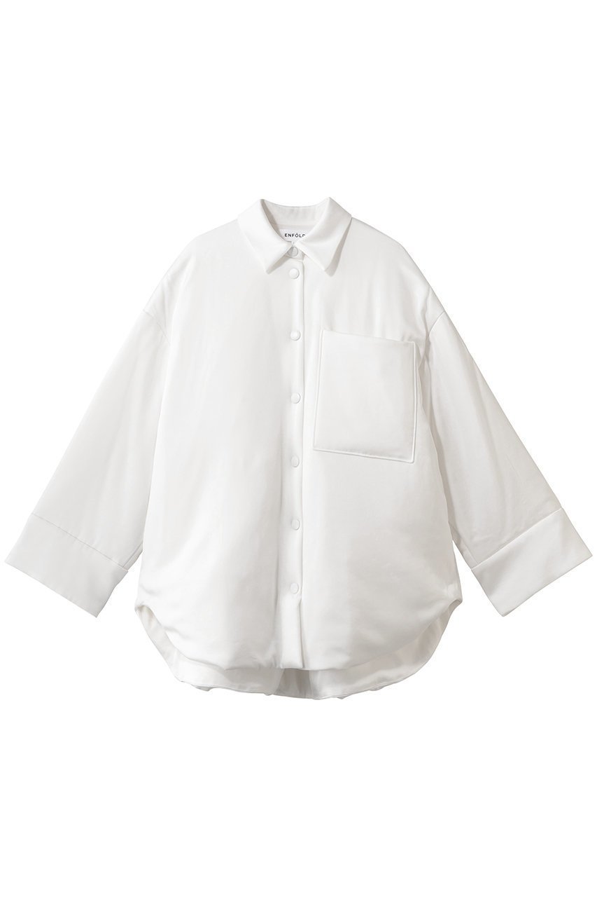 【エンフォルド/ENFOLD】のPADDING BIG SHIRT JACKET 人気、トレンドファッション・服の通販 founy(ファニー) 　ファッション　Fashion　レディースファッション　Fashion for Women　アウター　Coat / Outerwear Collection　レディースジャケット・軽アウター　Jackets　2026年　2026　サテン　Satin, Glossy Fabric　ジャケット　Jacket, Outerwear　ストレッチ　Stretch, Stretchy Fabric　ダブル　Double, Double-Breasted　バランス　Balance, Style Balance　エレガント 上品　Elegant　再入荷　Restock / Back in Stock　夏　Summer　春　Spring　S/S・春夏　SS, Spring/Summer, Warm Season　 other-1|ID: prp329100004798539 ipo3291000000036157020