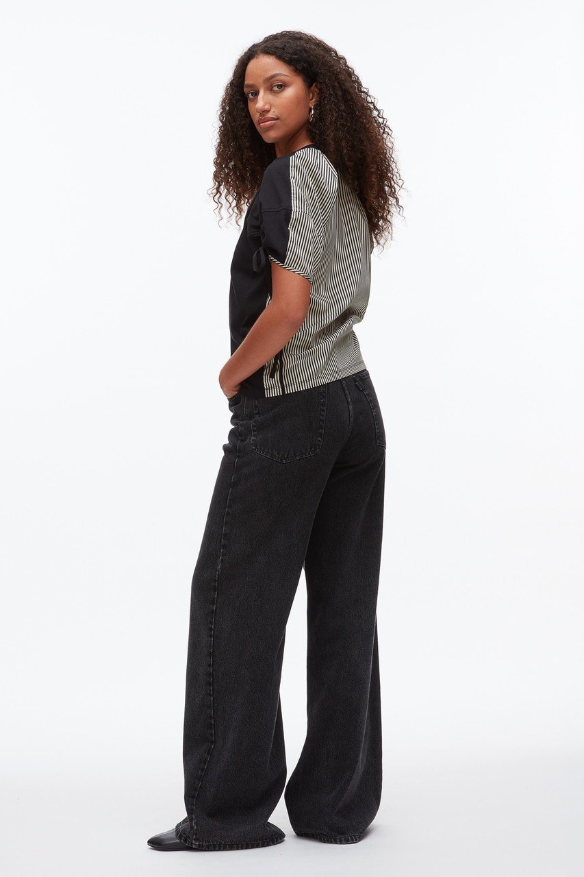 【スリーワン フィリップリム/3.1 Phillip Lim】のショートスリーブ ルーシュドスリーブ Tシャツ with コンボパネル 人気、トレンドファッション・服の通販 founy(ファニー) 　ファッション　Fashion　レディースファッション　Fashion for Women　トップス・カットソー　Cut & Sew Tops　シャツ・ブラウス・オフィスカジュアル　Elegant Blouses & Button-Ups　ロングTシャツ・Tシャツ　Longline T-Shirts & Tees　カットソー・ベーシックTシャツ　Cut-and-Sewn Tops / Stretch Tees & Basics　2026年　2026　ギャザー　Gathered, Ruffled　ショート　Short, Short Length　ストライプ　Stripe, Striped Pattern　スリーブ　Sleeve, Long Sleeve / Short Sleeve　フロント　Front, Front Design　モダン　Modern, Contemporary　リラックス　Relax, Relaxed Fit　夏　Summer　春　Spring　S/S・春夏　SS, Spring/Summer, Warm Season　other-7|ID: prp329100004798563 ipo3291000000035293094