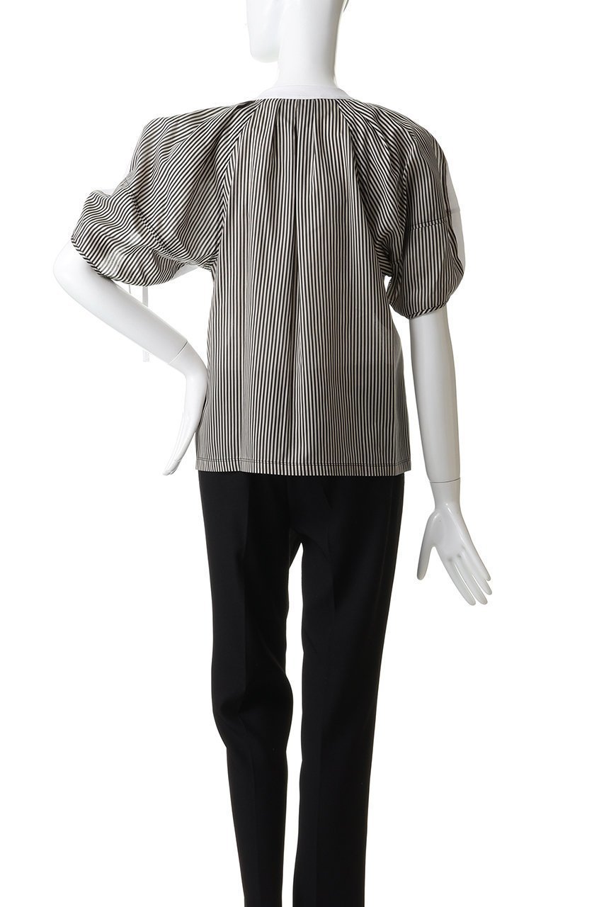 【スリーワン フィリップリム/3.1 Phillip Lim】のショートスリーブ ルーシュドスリーブ Tシャツ with コンボパネル 人気、トレンドファッション・服の通販 founy(ファニー) 　ファッション　Fashion　レディースファッション　Fashion for Women　トップス・カットソー　Cut & Sew Tops　シャツ・ブラウス・オフィスカジュアル　Elegant Blouses & Button-Ups　ロングTシャツ・Tシャツ　Longline T-Shirts & Tees　カットソー・ベーシックTシャツ　Cut-and-Sewn Tops / Stretch Tees & Basics　2026年　2026　ギャザー　Gathered, Ruffled　ショート　Short, Short Length　ストライプ　Stripe, Striped Pattern　スリーブ　Sleeve, Long Sleeve / Short Sleeve　フロント　Front, Front Design　モダン　Modern, Contemporary　リラックス　Relax, Relaxed Fit　夏　Summer　春　Spring　S/S・春夏　SS, Spring/Summer, Warm Season　other-4|ID: prp329100004798563 ipo3291000000036157360